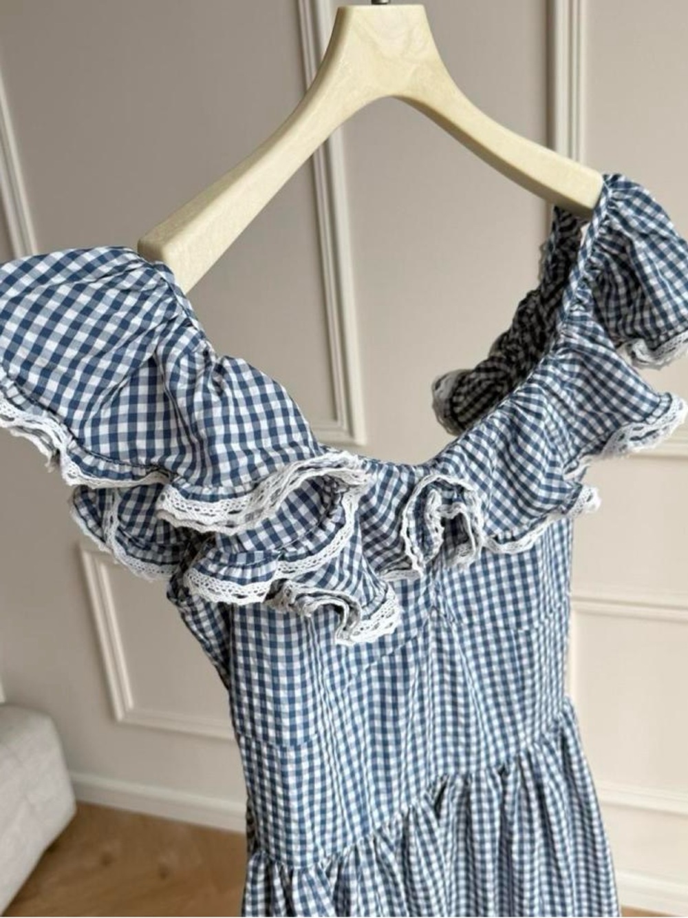 DOEN Sora Dress in Blue Gingham - Picture 5 of 7